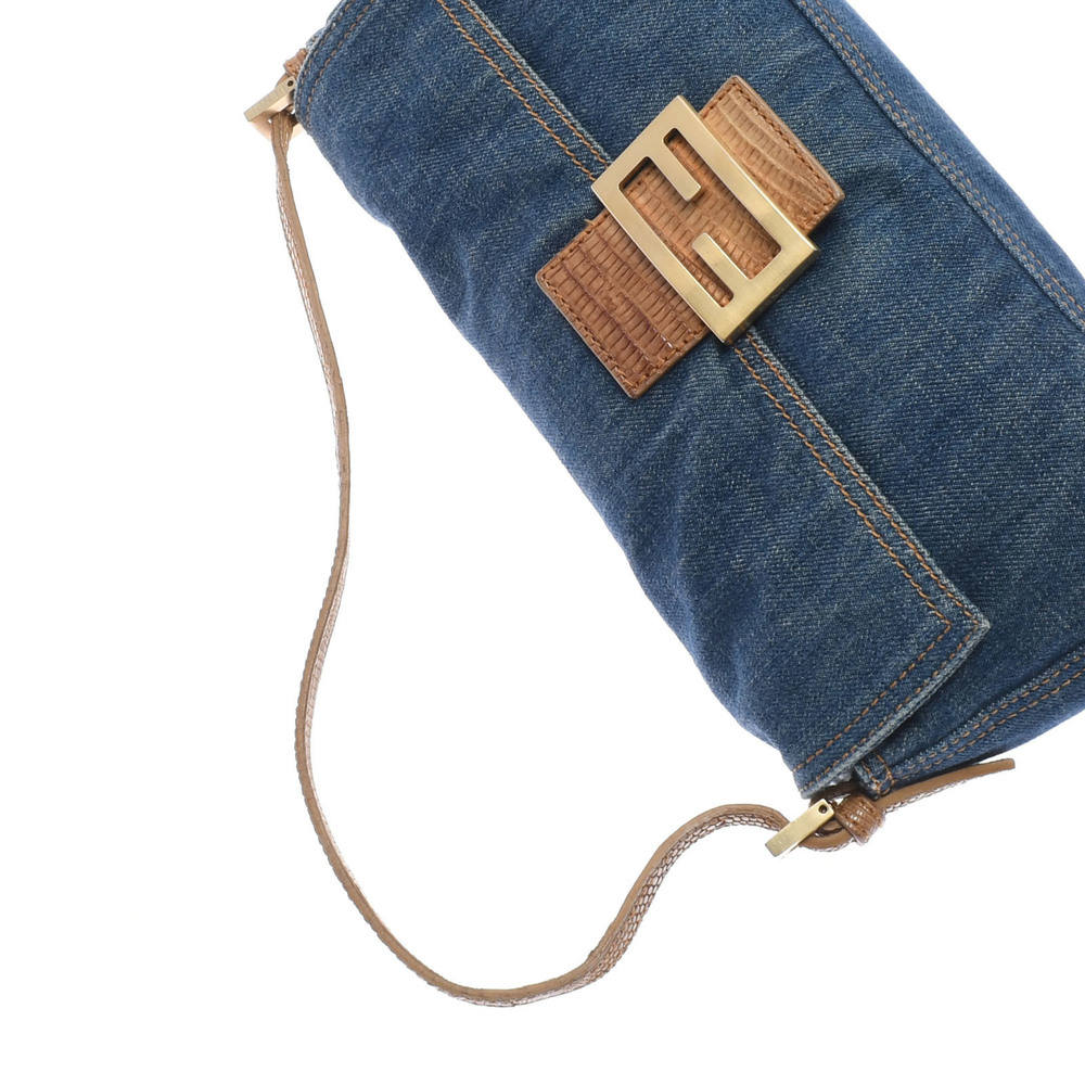 Fendi Mamma Baguette Shoulder Handbag Denim Blue - Picture 3 of 11